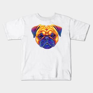 Colorful Rainbow Pug Dog Kids T-Shirt